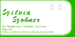 szilvia szohner business card